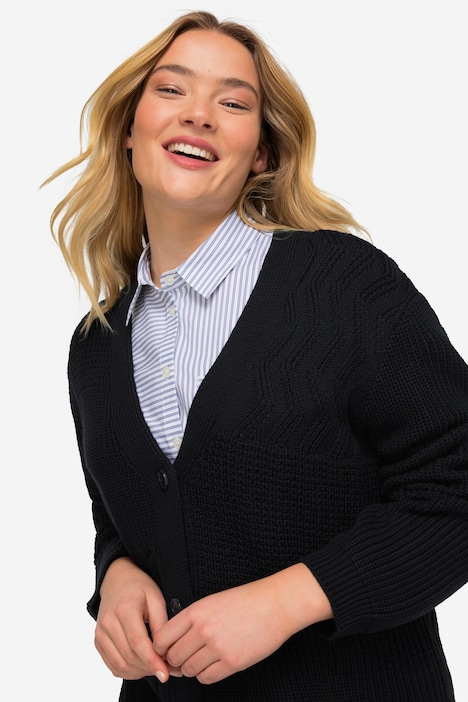 Strickjacke, Patch-Look