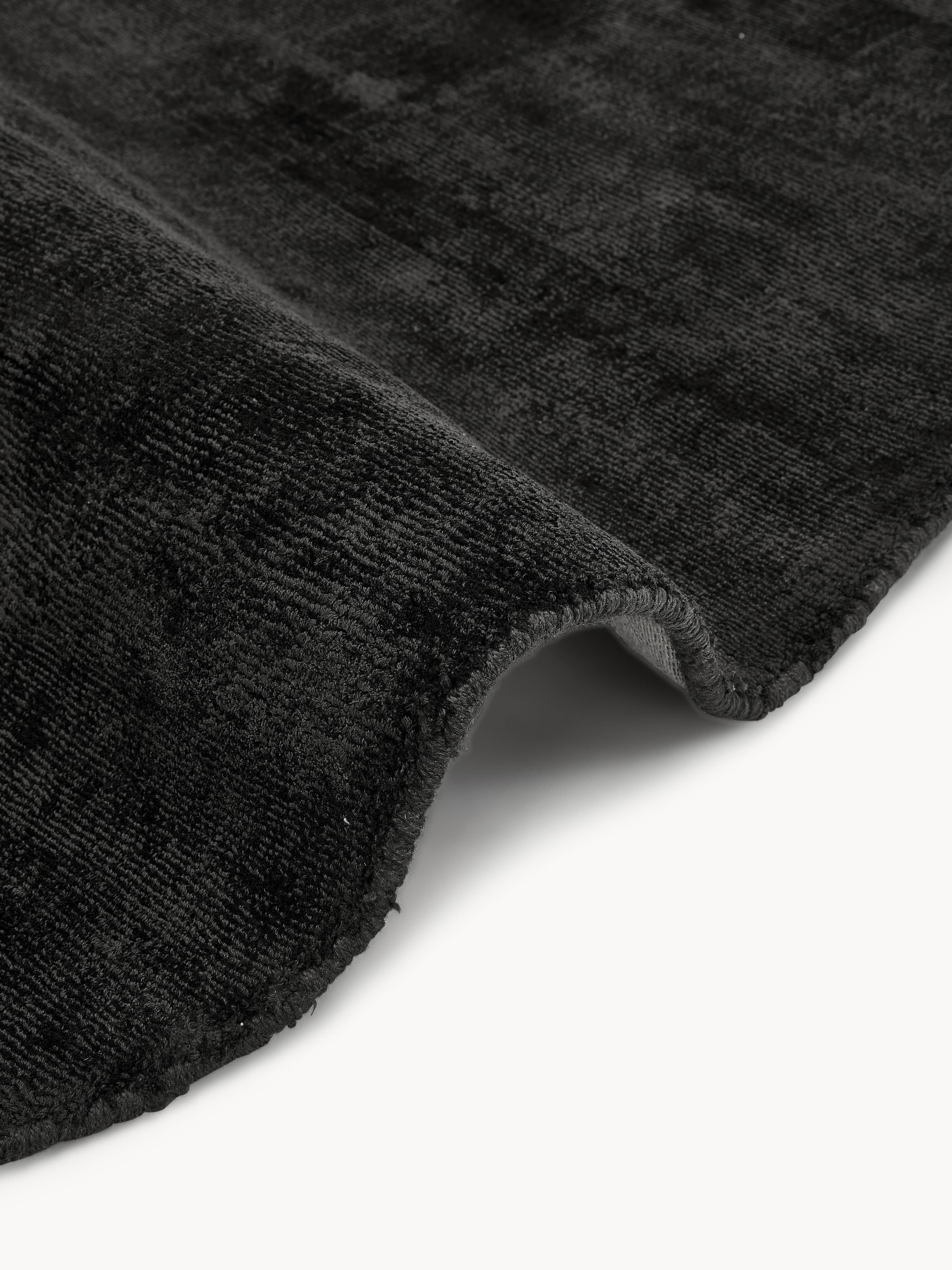 Rond handgeweven viscose vloerkleed Jane