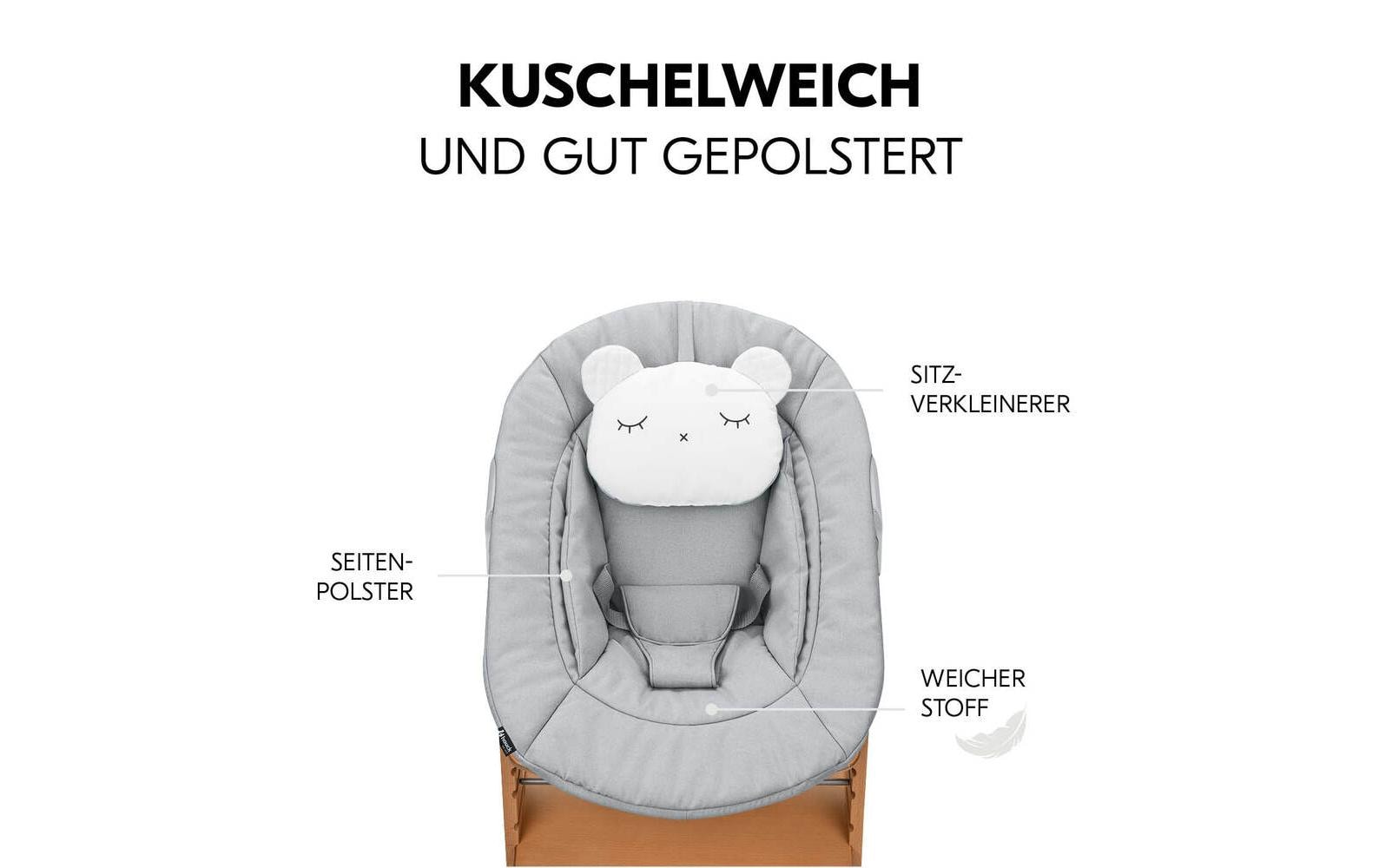 Treppenhochstuhl Alpha Newborn Set Pre Nature Grey<br>Mitwachsender Hochstuhl