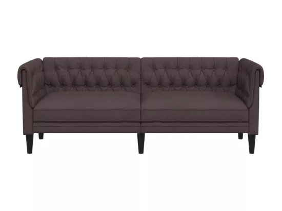 Canapé Chesterfield 3 places marron foncé tissu