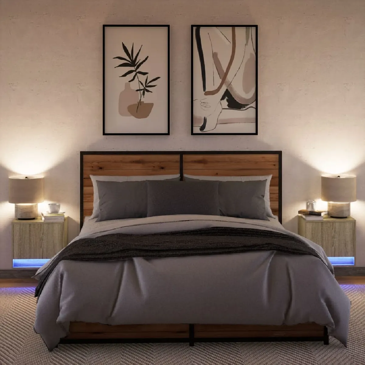 vidaXL Tables murales LED 2 pcs