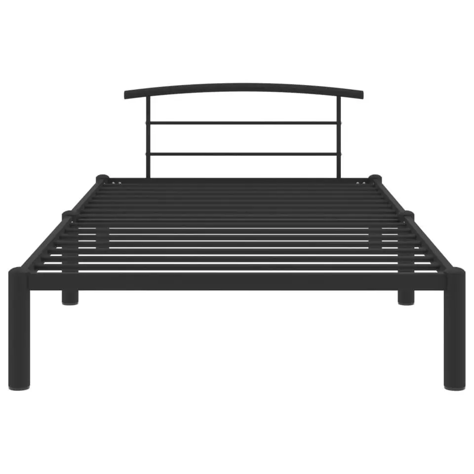 vidaXL - Bed frame met lattenbodem - Zwart - Metaal - 90x200 cm