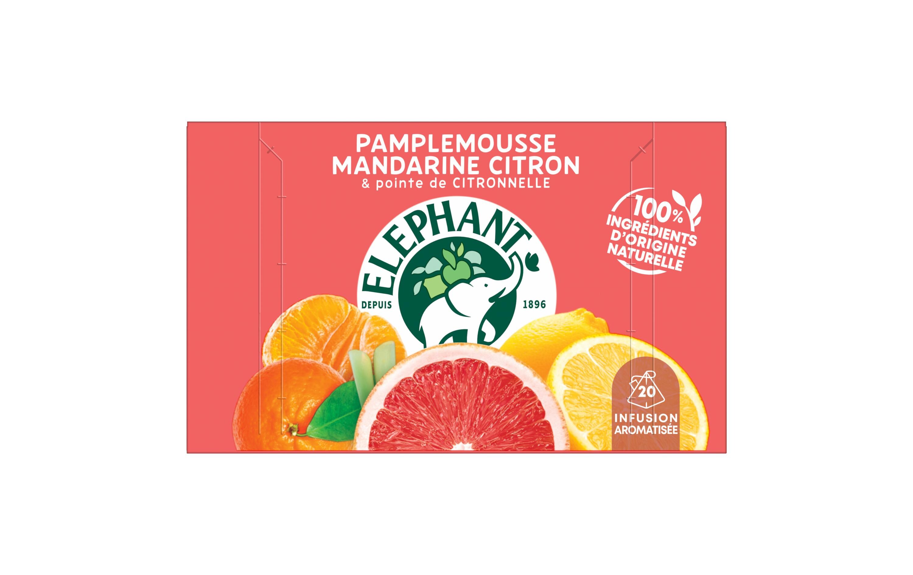 Teebeutel Infusion Pamplemousse Mandarine Citron 20 StückTee mit Pamplemousse Mandarine und Zitrone