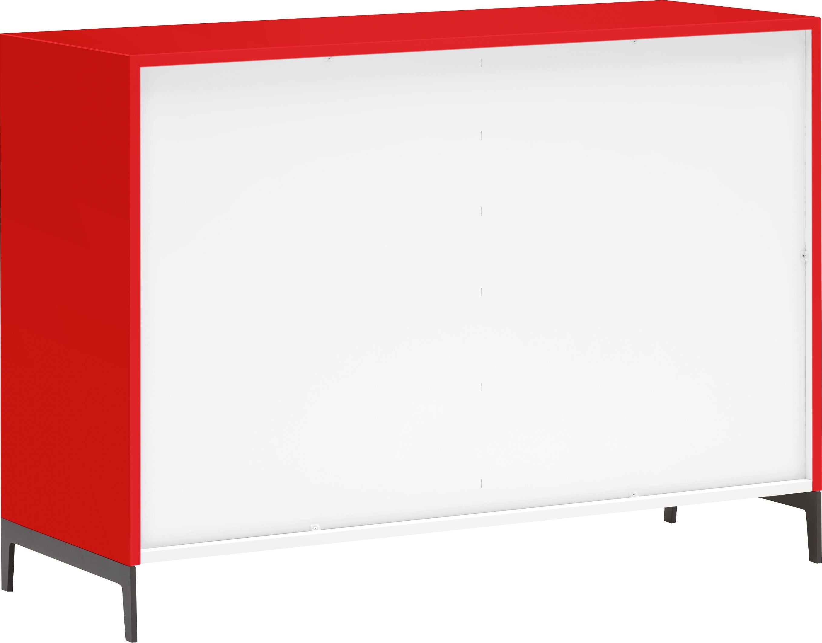 LUX Sideboard - Rot / B: 120.0 cm x T: 46.0 cm x H: 86.5 cm