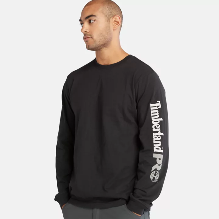T-shirt à logo Timberland PRO Core à manches longues pour homme en noir