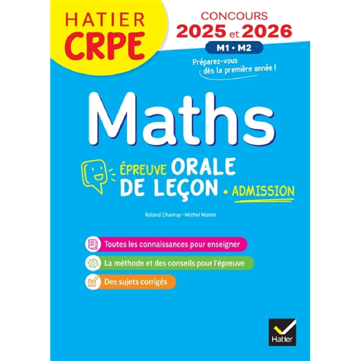 Maths : épreuve orale de leçon, admission : concours 2025 et 2026, M1, M2