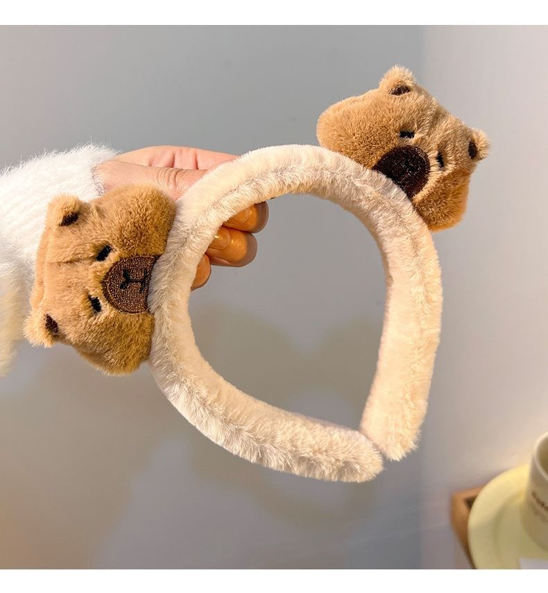 Aucucci - Capybara Chenille Haarspeld / Haarklem / Haarelastiek / Gezichtsreiniger Hoofdband / Polsband / Scrunchie (Diverse Ontwerpen)