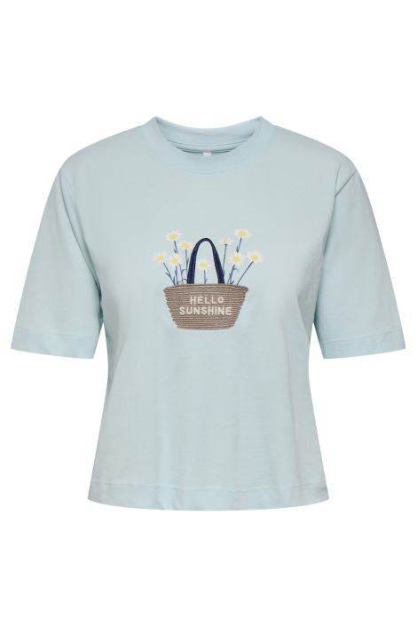 Only blauwe dames t-shirt