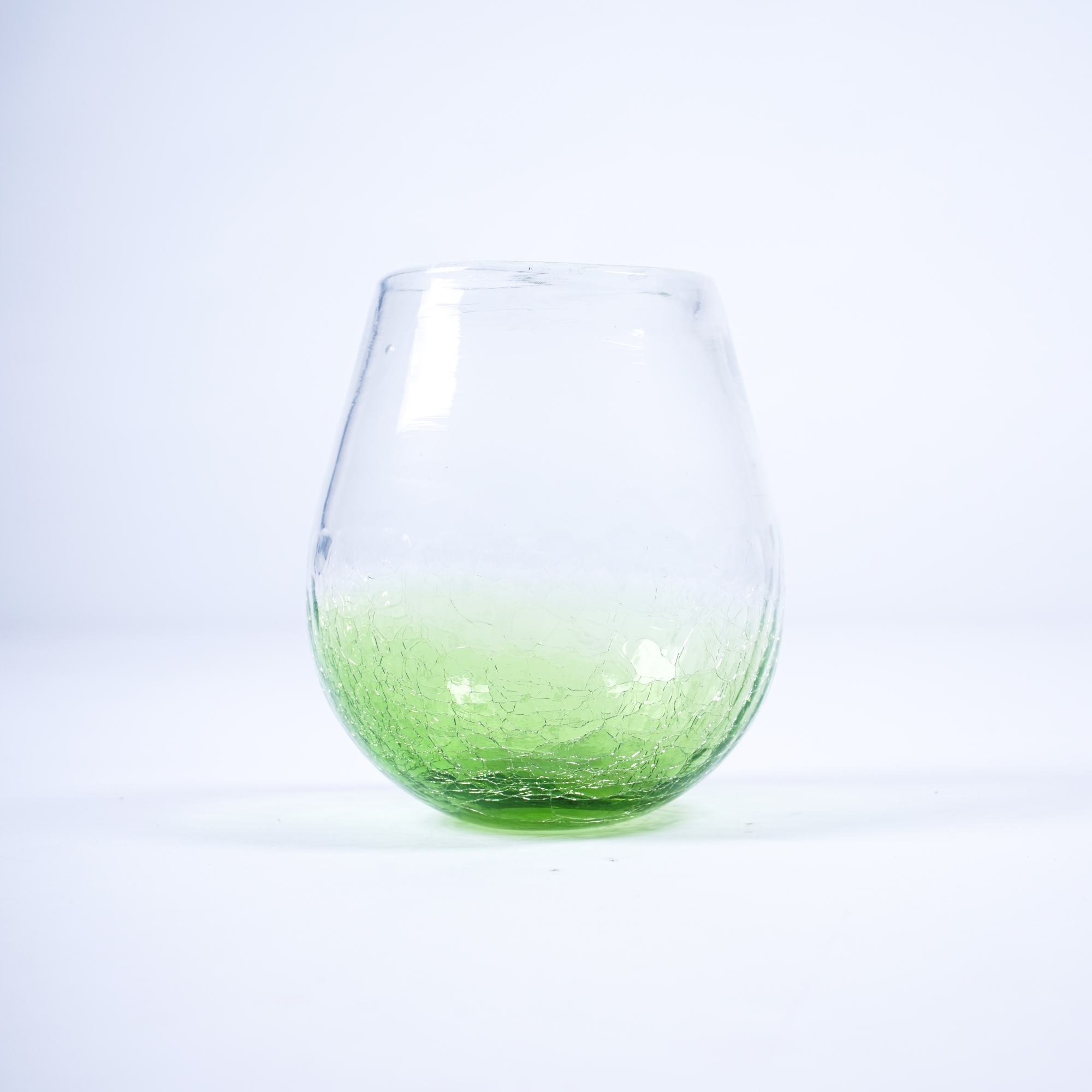 Glasvase 'Craquelle', grün, Ø 13 cm, H 15 cm von fischer's lagerhaus