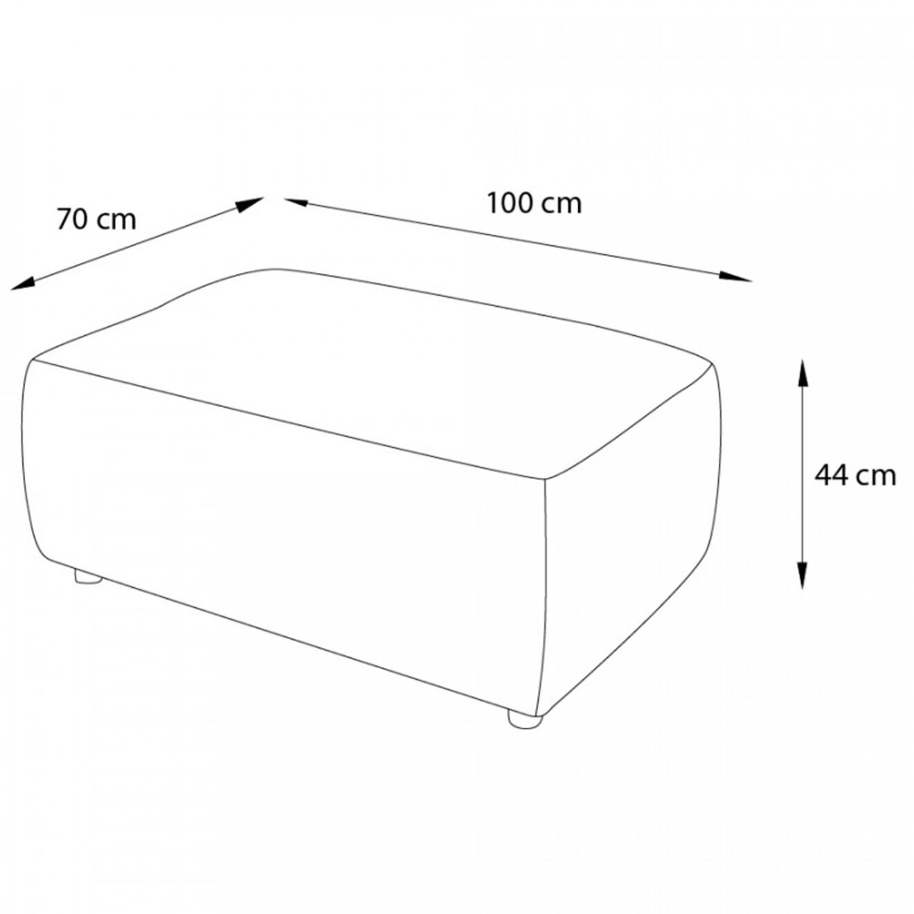Bobochic Pouf bouclette rectangulaire Envy blanc - 100x70x44 cm