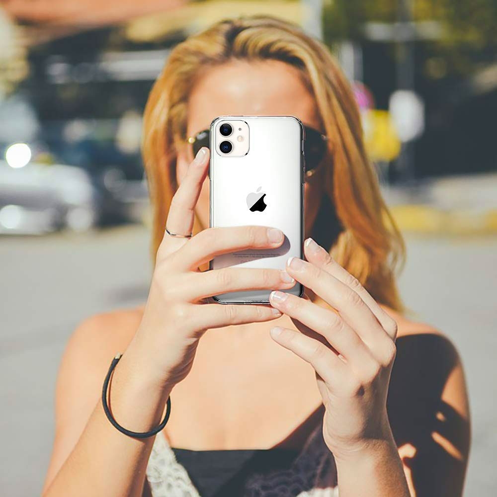 iPhone 11 Hybrid Hülle TPU Bumper   Acryl Rückseite - Transparent / Schwarz