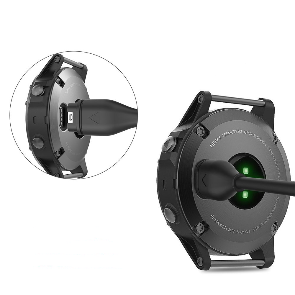 (1m) Garmin Vivoactive USB C Fast Charging Ladekabel - Schwarz