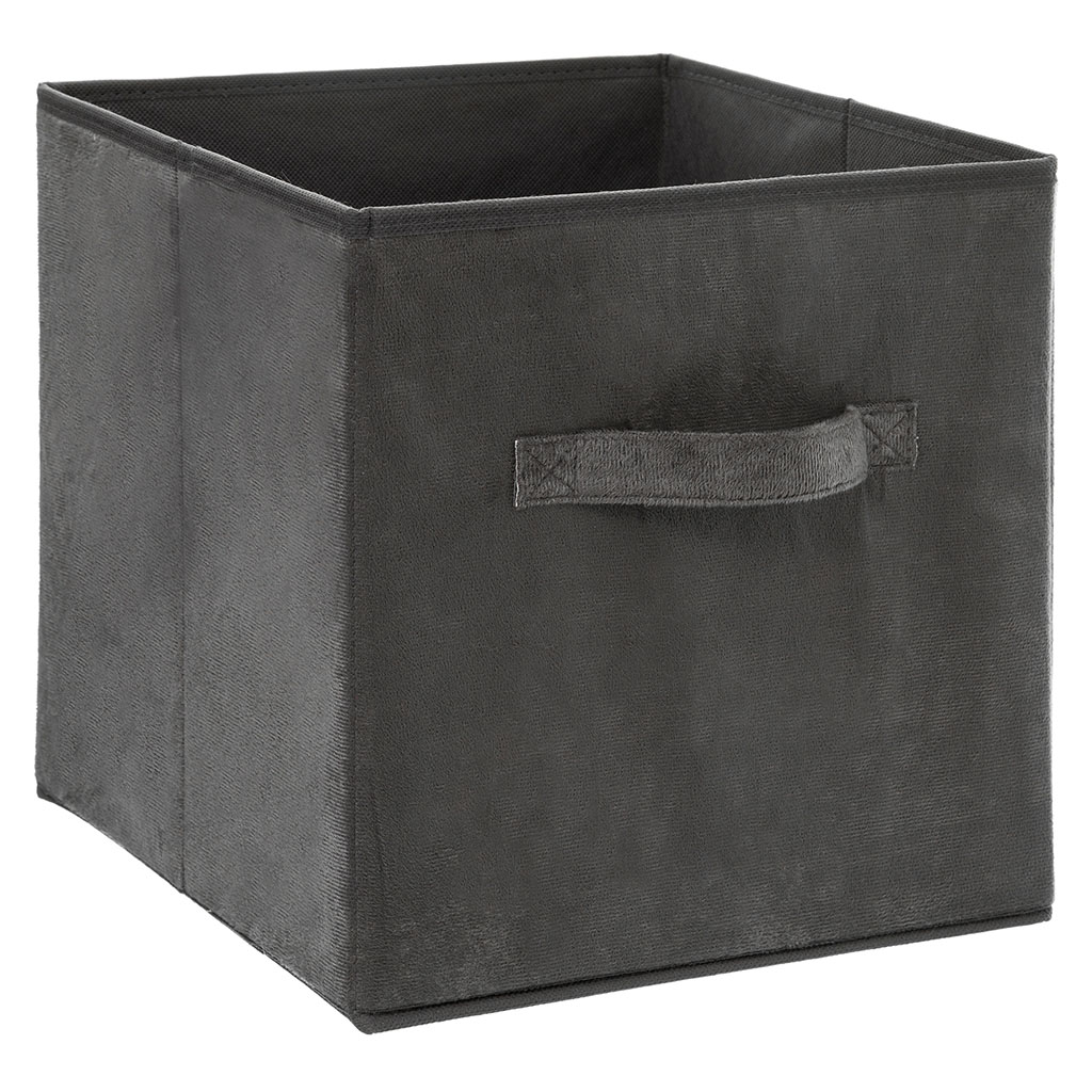 Boite de rangement Mix'n Modul  velours gris foncé 31x31cm