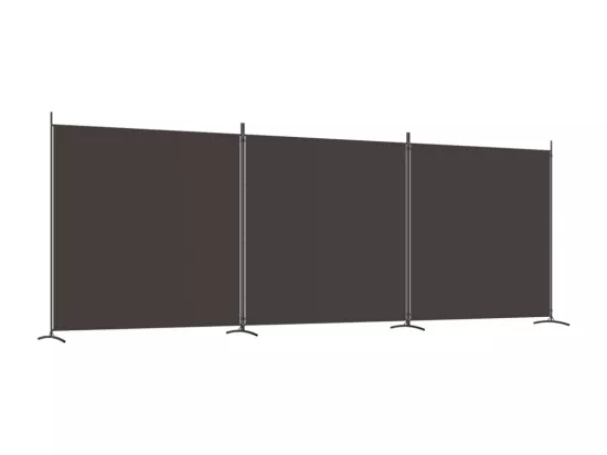 Cloison de séparation 3 panneaux Marron 525x180 cm Tissu