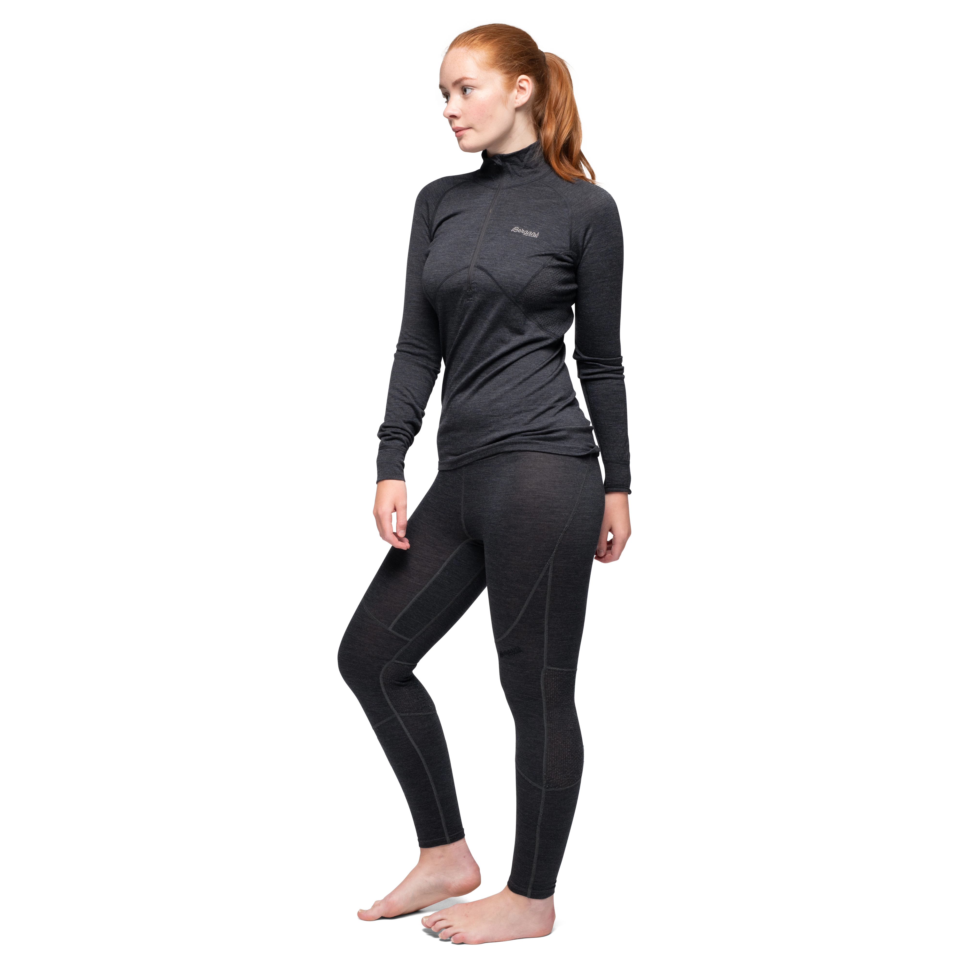 Inner:Pure W Half Zip Solid Charcoal
