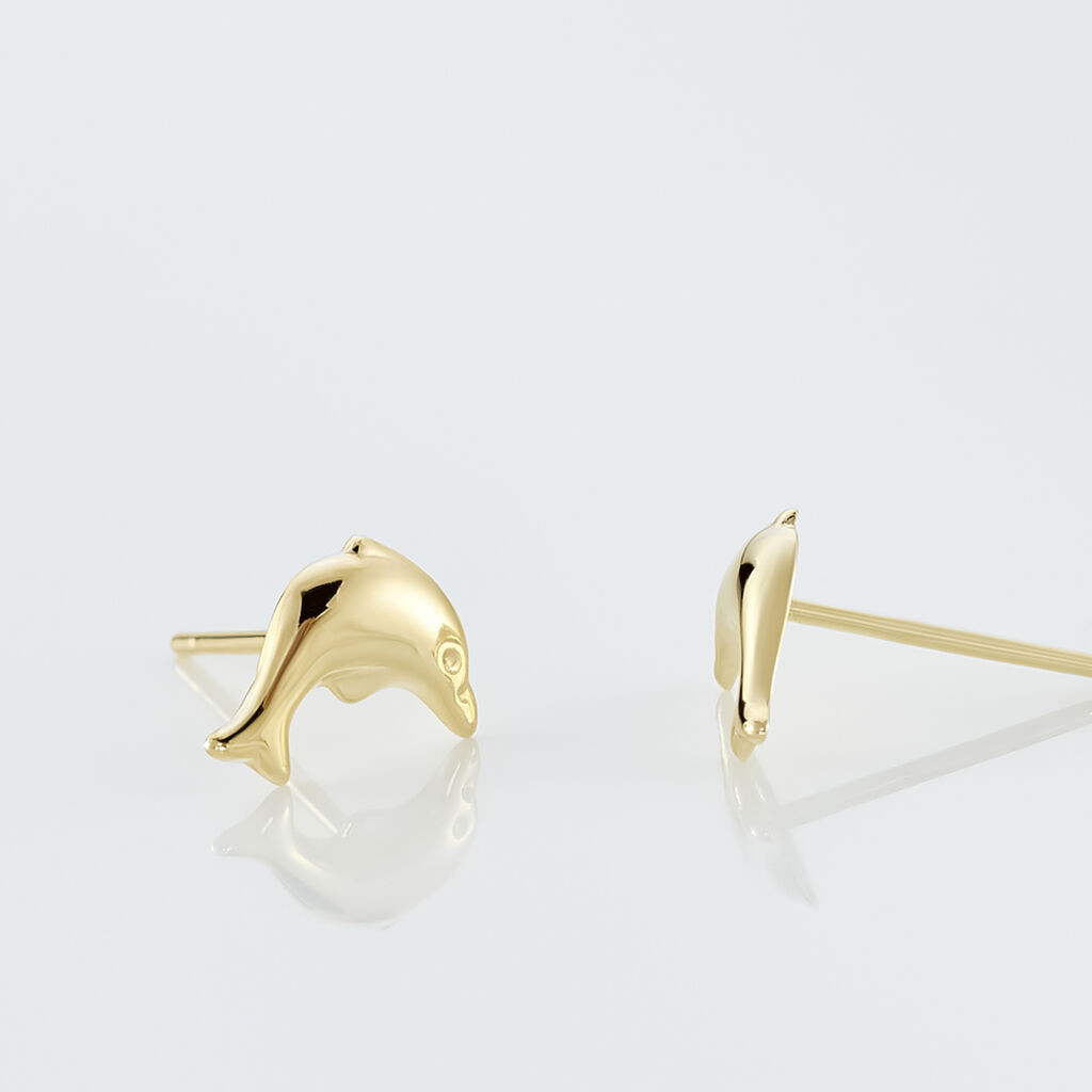 Boucles D'oreilles Puces Fulvie Dauphin Or Jaune