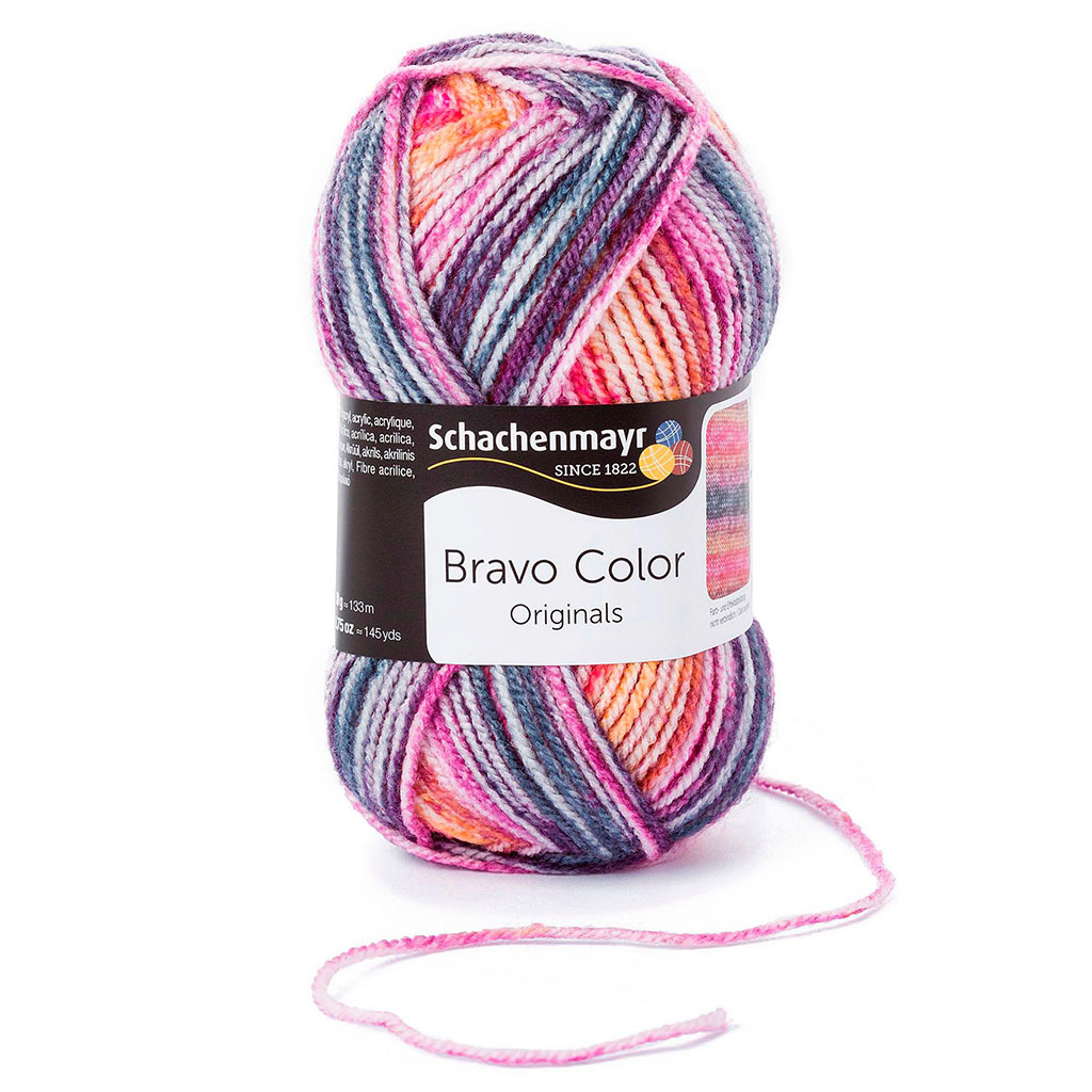 Pelote de laine BRAVO COLOR multicolore COL2124 50g