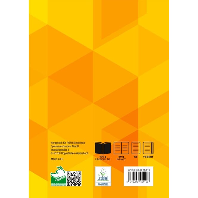 Schulheft A5 - Lineatur 4 - liniert - 16 Blatt