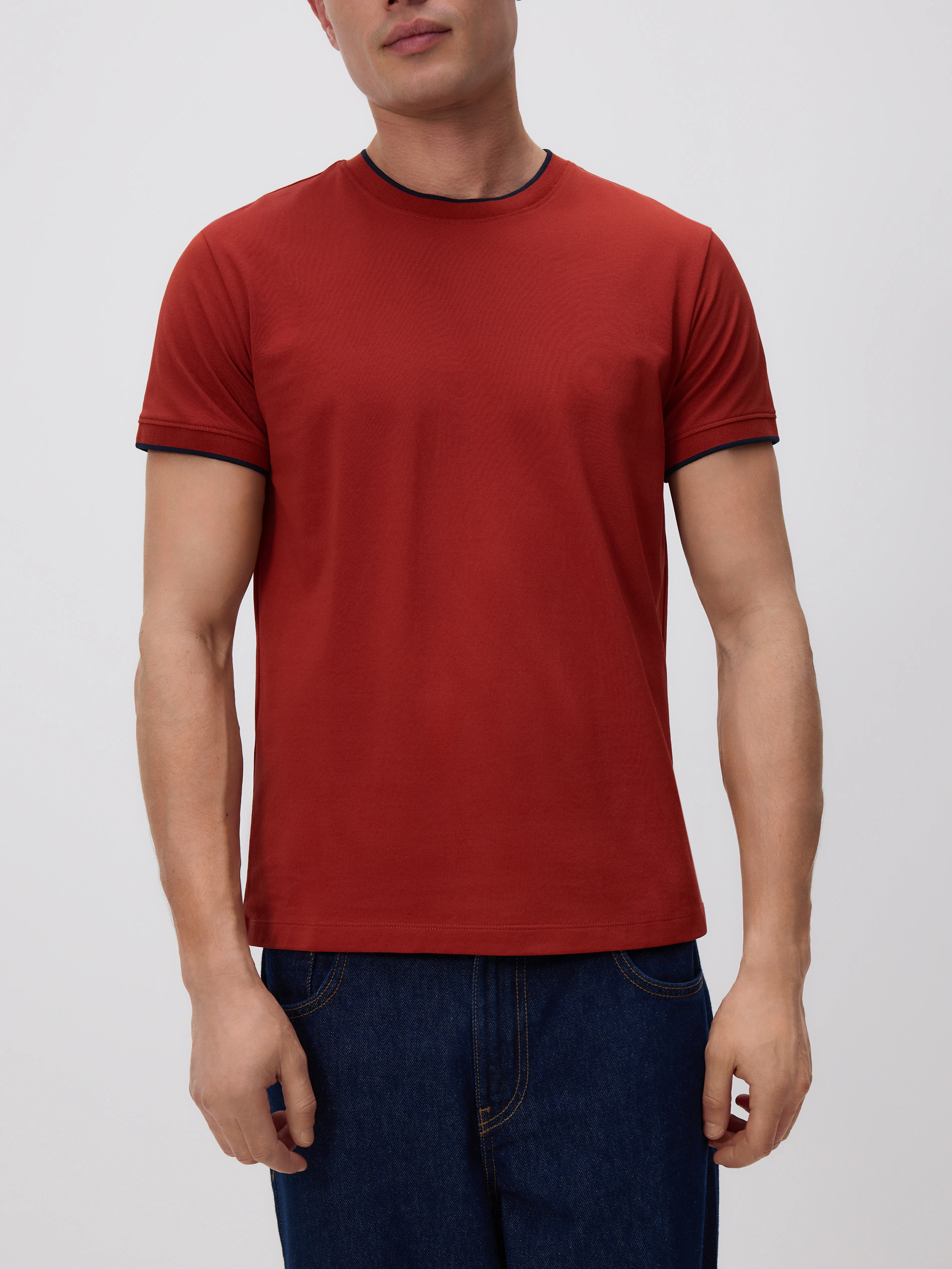 T-Shirt im Regular-Fit mit hohem Anteil an merzerisierter Baumwolle