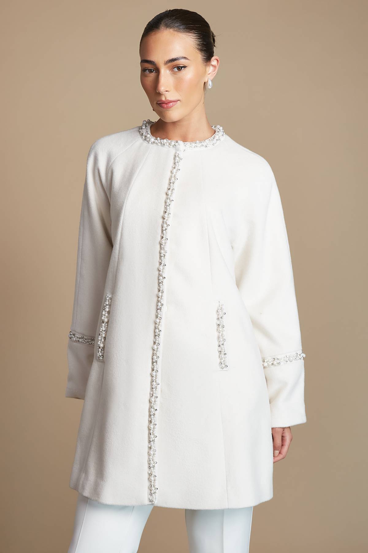 Coast Manteau Mi-long De Mariée Avec Détails En Strass