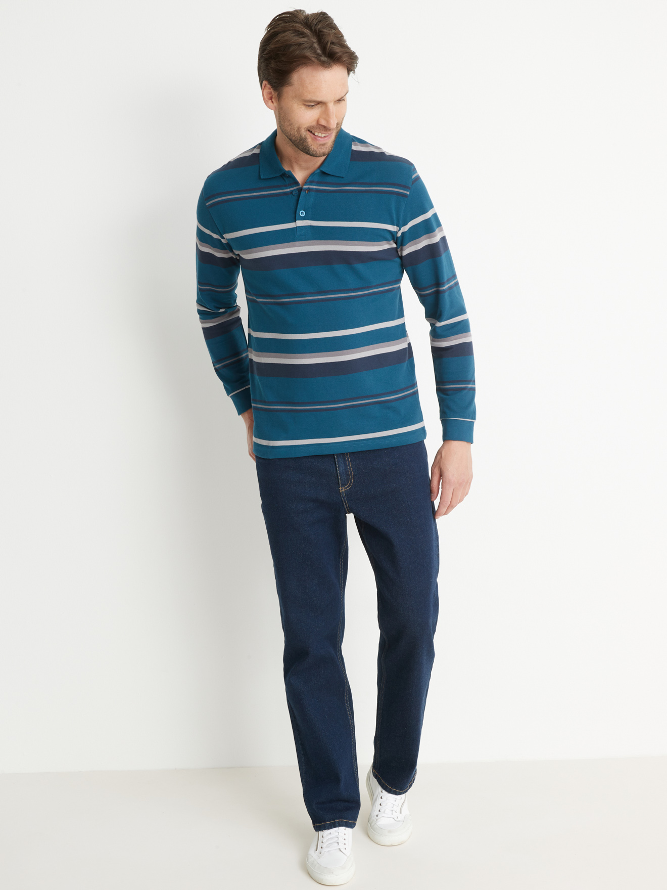 Polo manches longues maille piquée