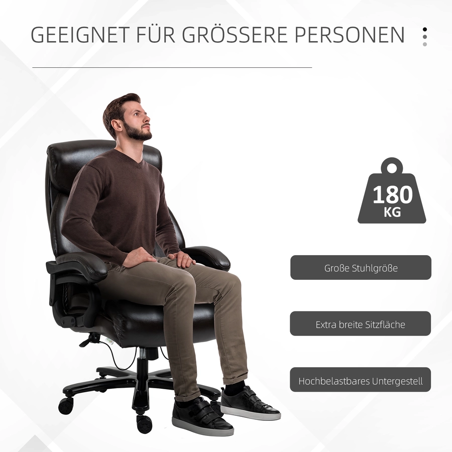 Vinsetto Bürostuhl ergonomisch geformt, high-end gaslift Braun