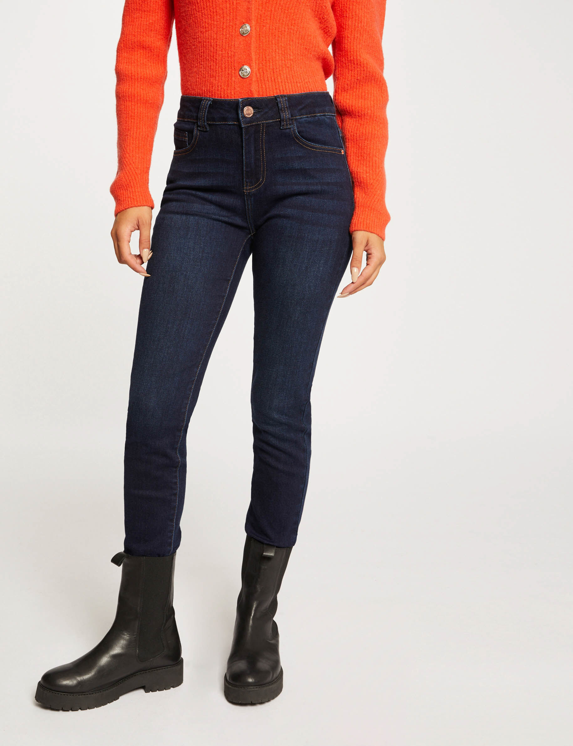 Jeans slim taille haute jean brut femme - jean_brut