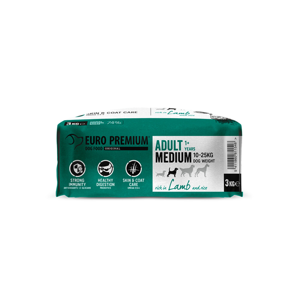 Euro-Premium Adult Medium Lam - Rijst3 kg