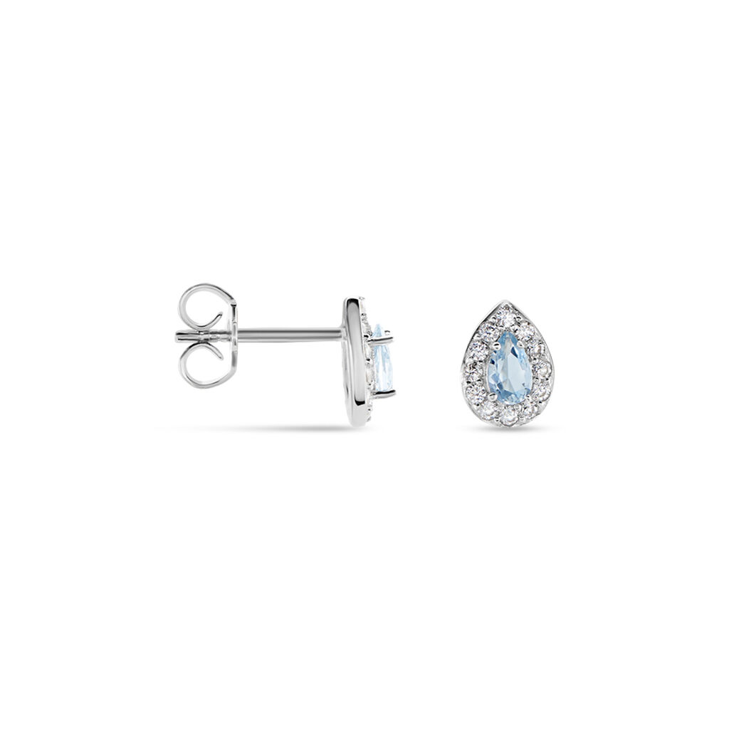 Boucles D'oreilles Puces Argent Blanc Tania Oxydes De Zirconium