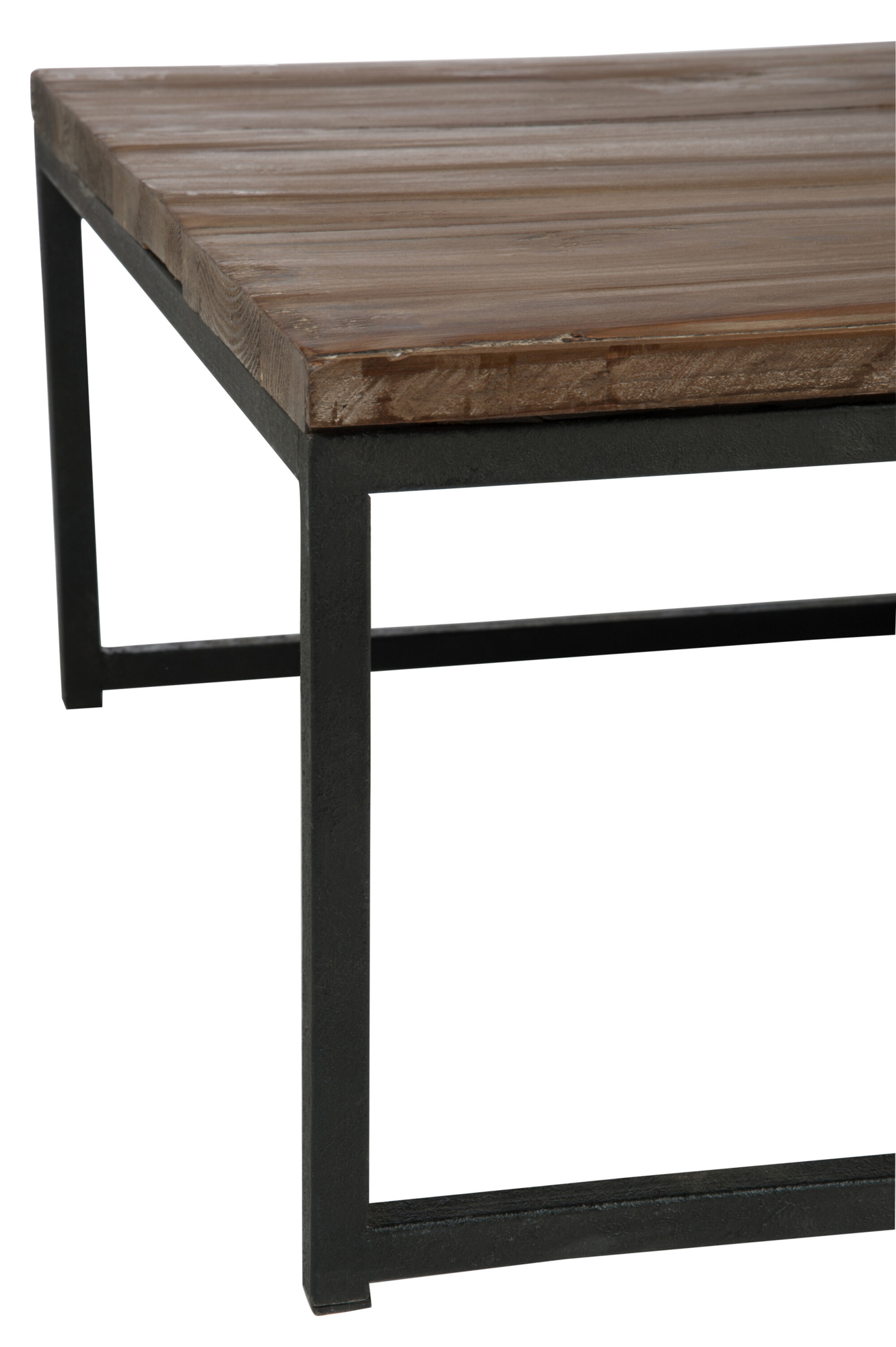 Salontafel hout/metaal bruin/zwart - set van 2