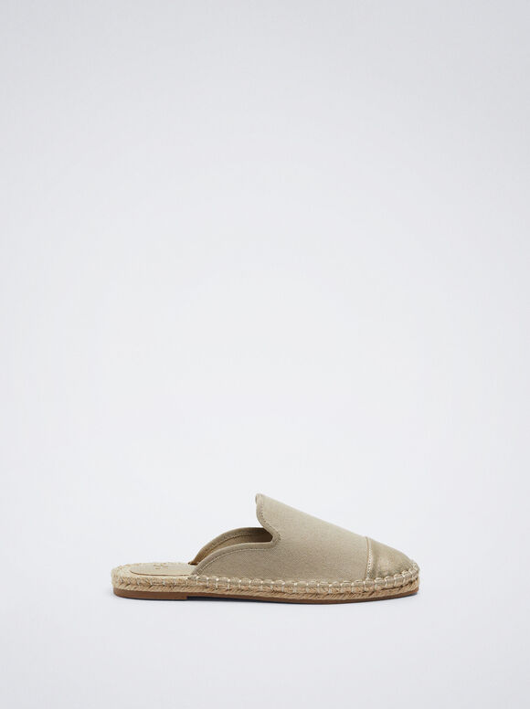 Mules de juta bicolor - Dorado