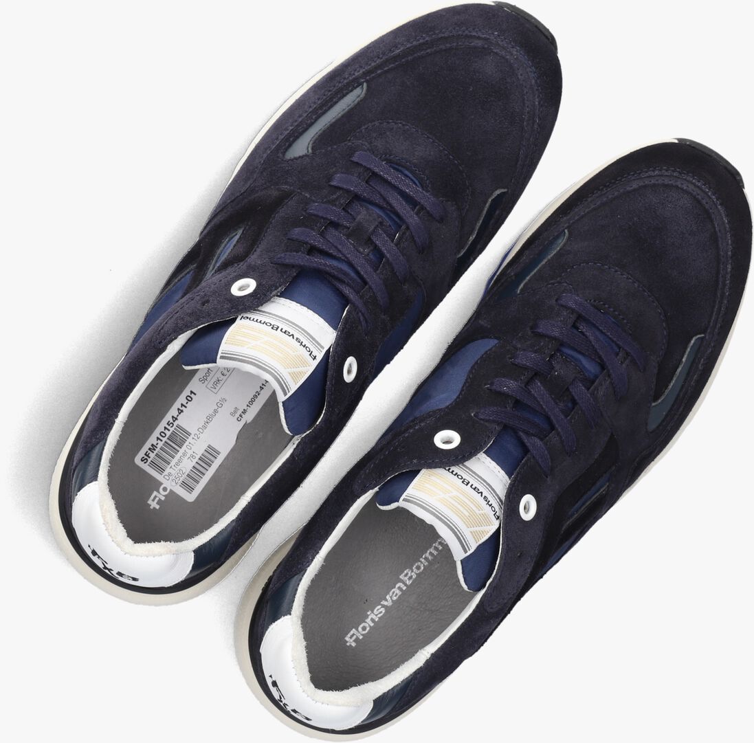 blauwe floris van bommel lage sneakers sfm-10154 de treener