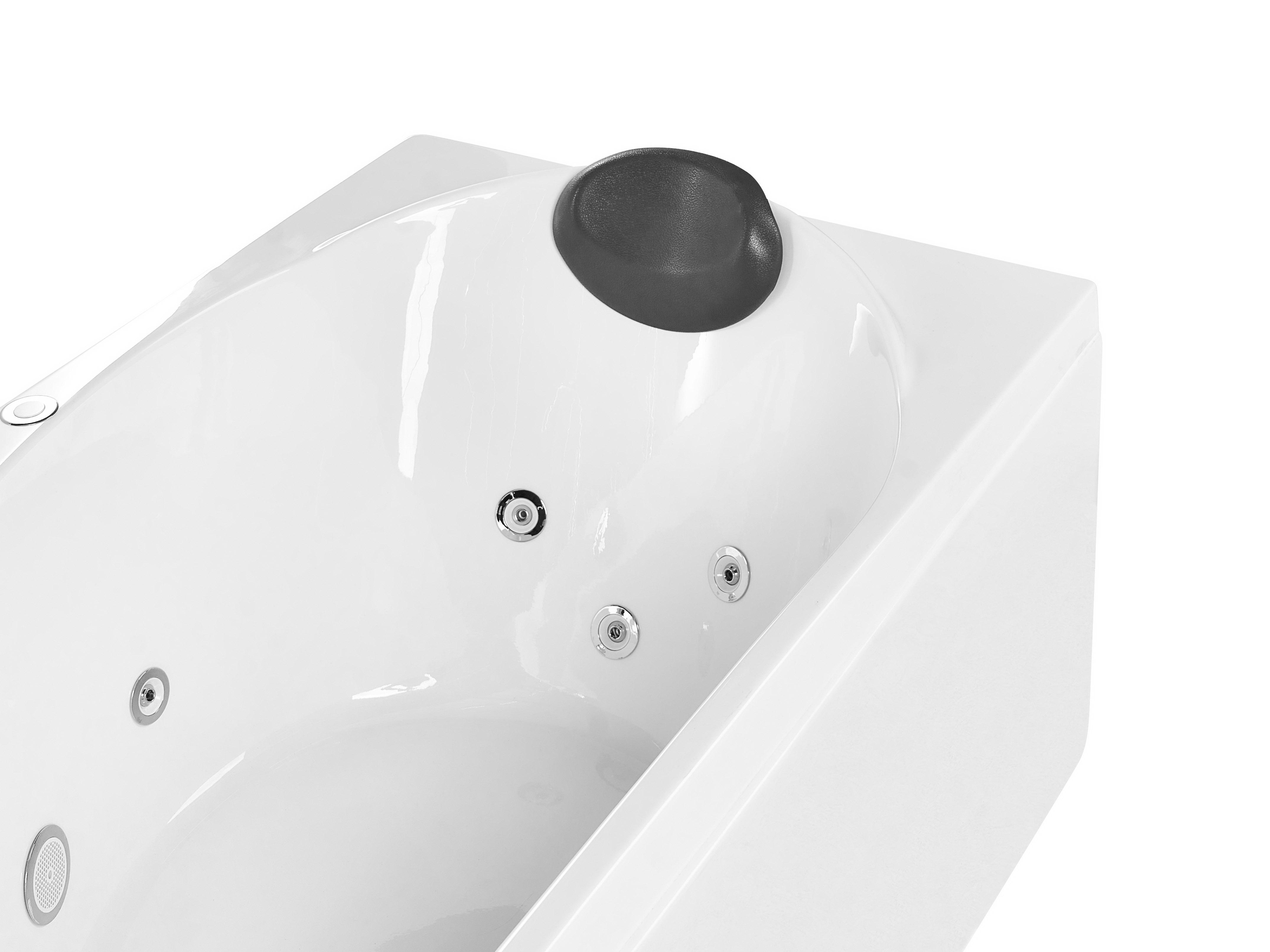 Hoek bubbelbad met LED CAURA rechtszijdig 175 x 80 cm Wit