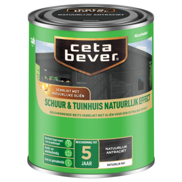 CetaBever Schuur & Tuinhuisbeits Natuurlijk Effect mat antraciet 750 ml