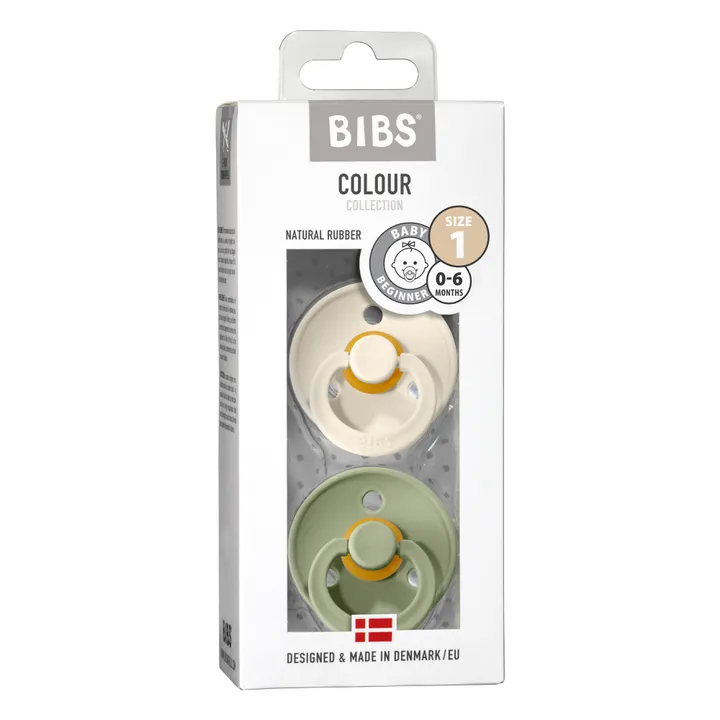 Bibs Tétines en caoutchouc naturel - Set de 2 | Vert amande