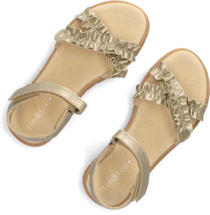 Ton & Ton Meisjes Platte sandalen Malin Goudkleurig Textiel Plateauzool