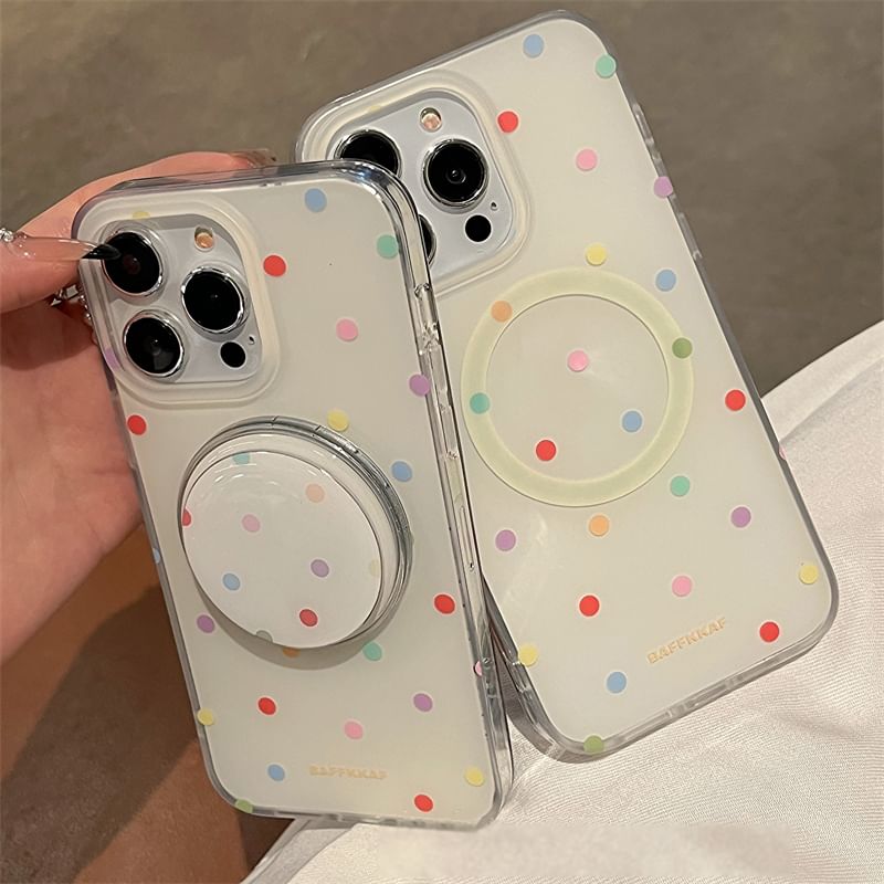Telefoon in de Shell - Polka Dot MagSafe-telefoonhoesje - iPhone 15 Pro Max / 15 Pro / 15 Plus / 15 / 14 Pro Max / 14 Pro / 14 Plus / 14 / 13 Pro Max / 13 Pro / 13 / 13 mini / 12 Pro Max / 12 Pro / 12