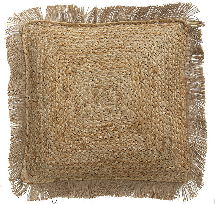 Coussin Fringes Deco&Co naturel naturel L.40 x x l.40 cm