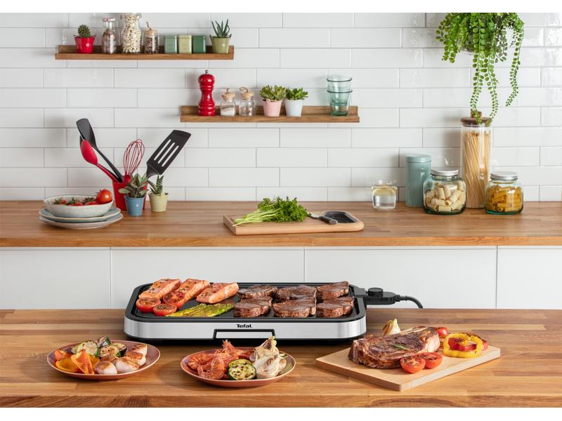 Tefal Plancha Giant CB631D 2300 W Extra grosser Tischgrill mit antihaftbeschichteter Grillplatte