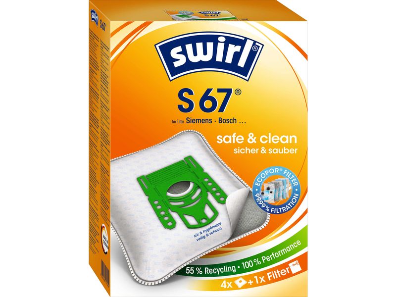 Swirl Staubfilterbeutel S 67 4 Stück Staubfilterbeutel