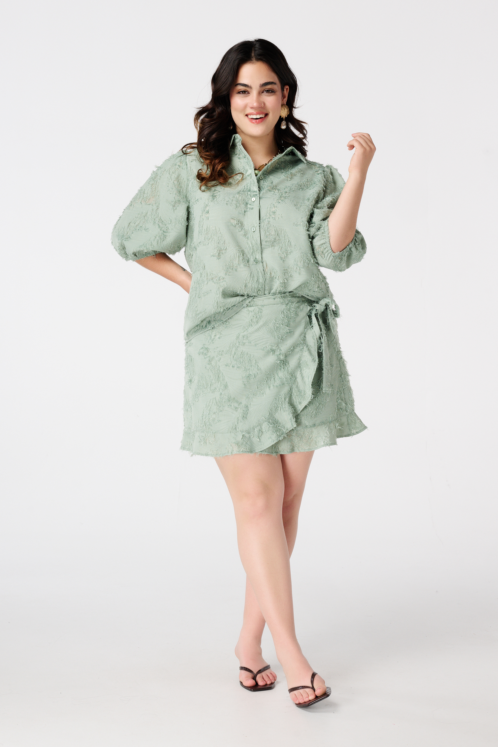 Skort met overslaglook Mint