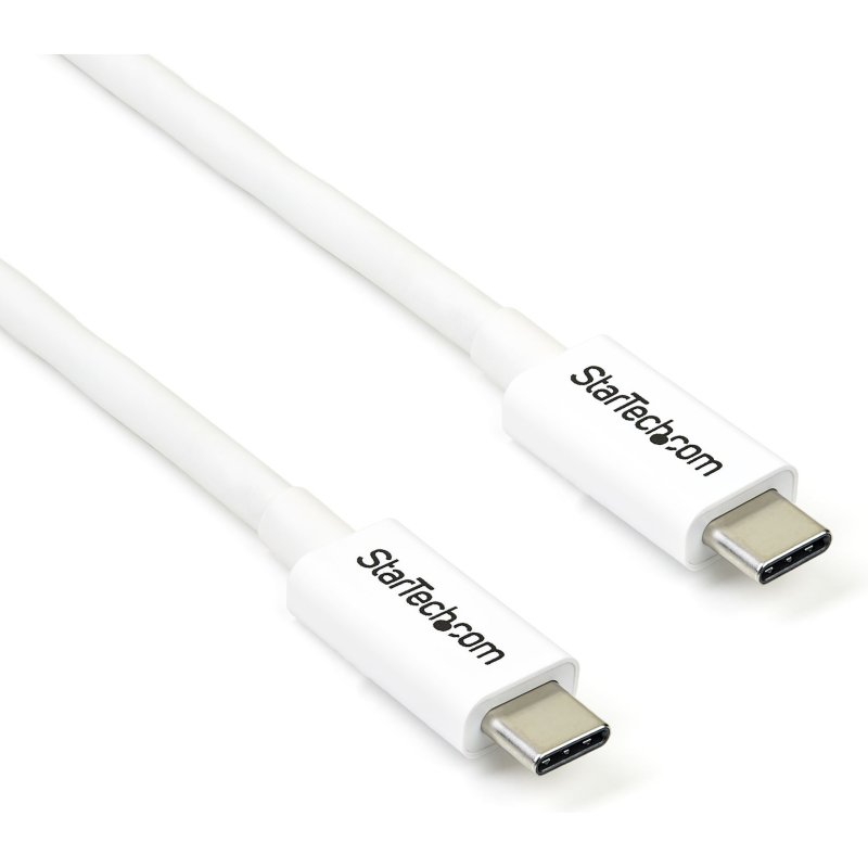 StarTech.com Câble Thunderbolt 3 de 2 m - 20 Gb/s - Compatible Thunderbolt, USB et DisplayPort - Blanc