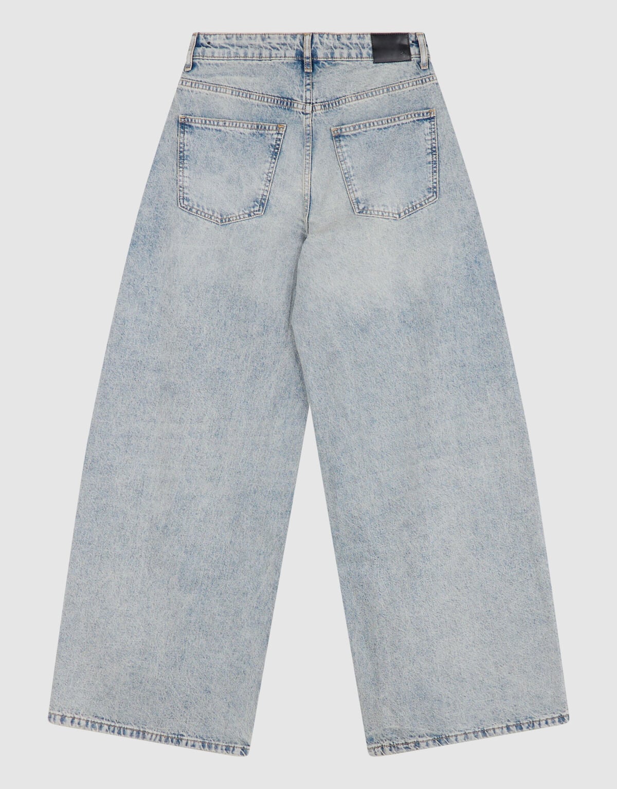 Curved Wide Leg Fit Jeans Mediumstone