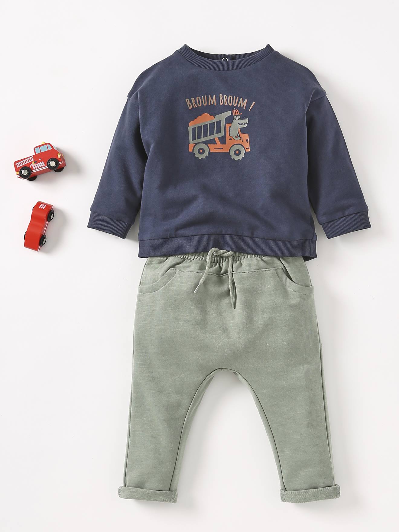 Moletom básico de lã polar para bebê, azul escuro