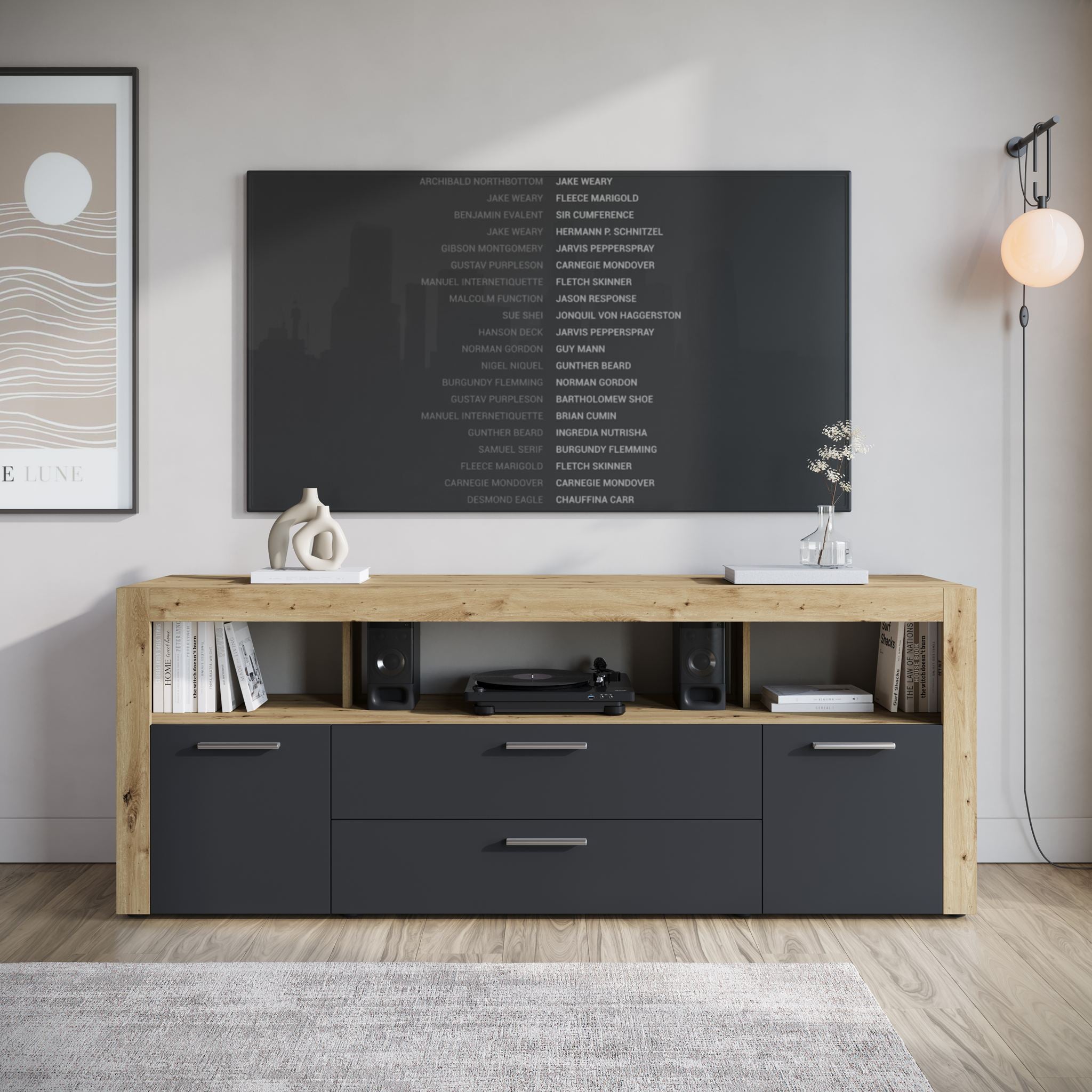 Sharon - TV-Meubel - Antraciet - 181 cm