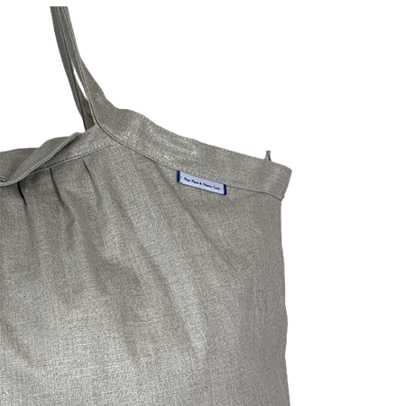 Sac Cabas Taille Moyenne Plissé Lin Argenté