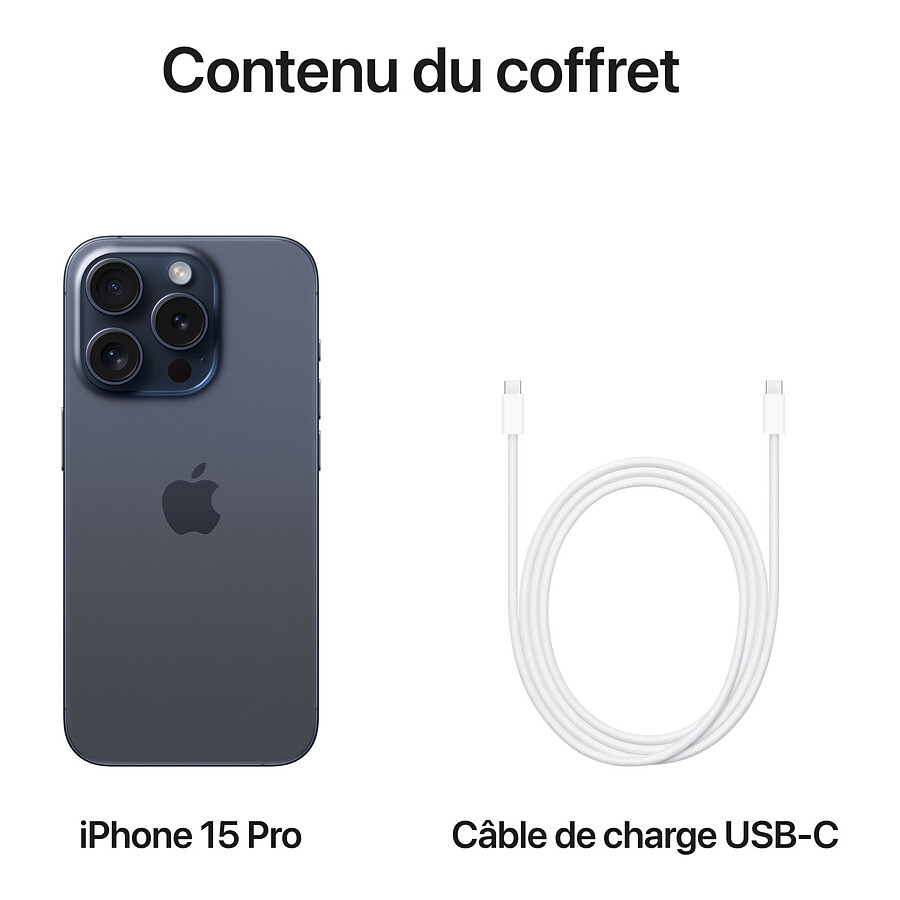 Apple iPhone 15 Pro (Titane bleu) - 128 Go · Reconditionné