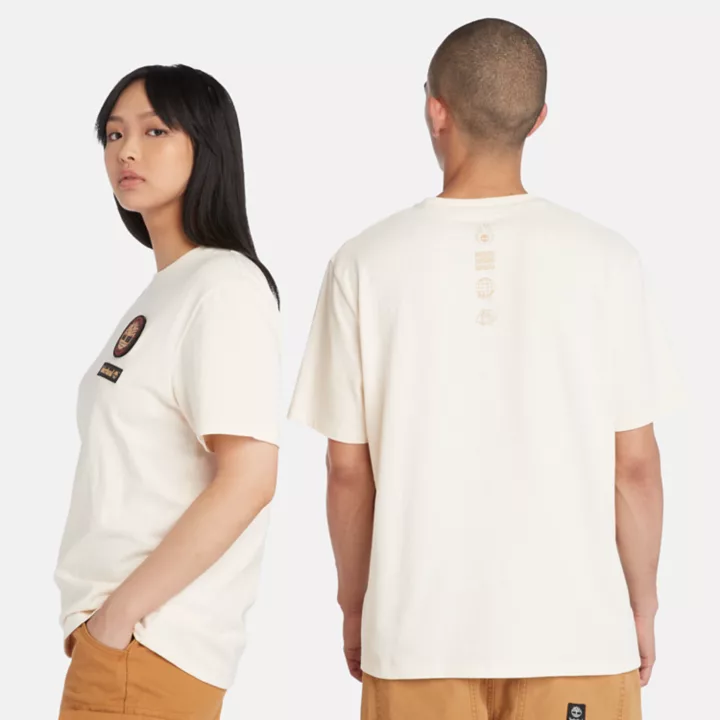 T-shirt à écusson Nouvel An lunaire en blanc