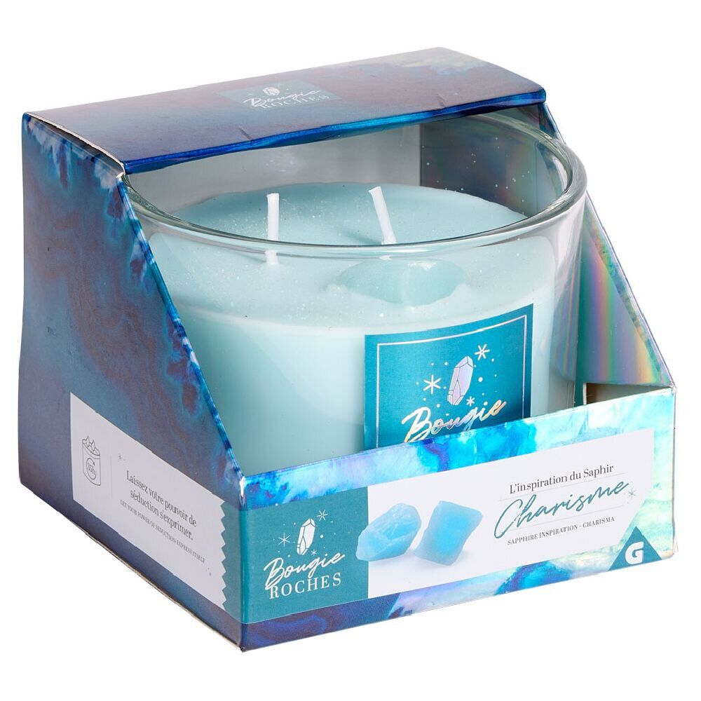 Bougie roche saphir charisme bleu 35H