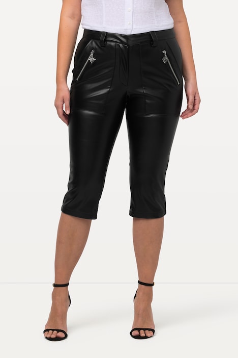 Tracht-Capri Sienna, Lederoptik, Reißverschlüsse